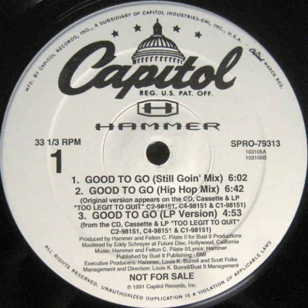 MC Hammer : Good To Go (12", Promo)