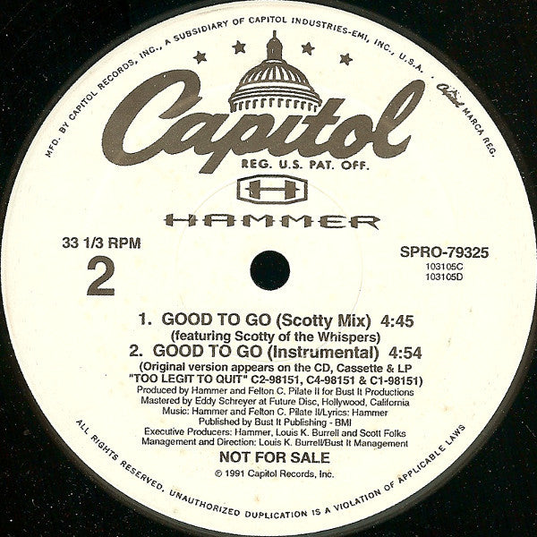 MC Hammer : Good To Go (12", Promo)