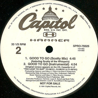 MC Hammer : Good To Go (12", Promo)