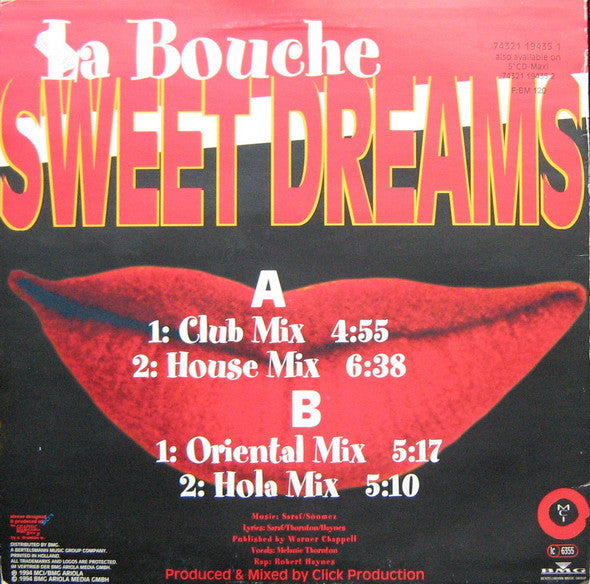La Bouche : Sweet Dreams (Hola Hola Eh) (12")