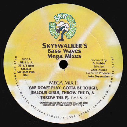 Luke Skyywalker : Skyywalker's Bass Waves Mega Mixes (12", Mixed)
