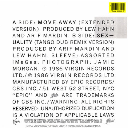 Culture Club : Move Away (Extended) (12", Single)