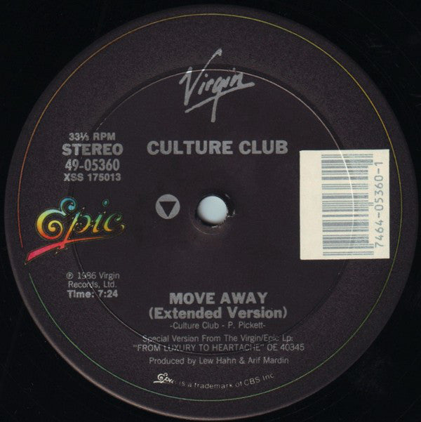 Culture Club : Move Away (Extended) (12", Single)