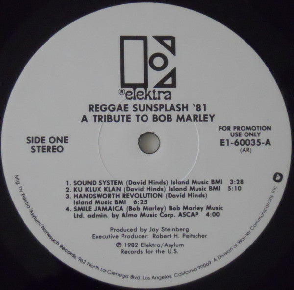 Various : Reggae Sunsplash '81 A Tribute To Bob Marley (2xLP, Album, Promo, All)