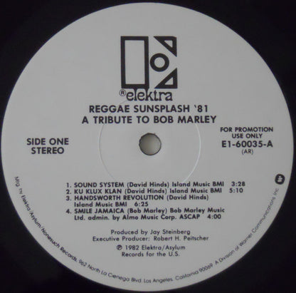Various : Reggae Sunsplash '81 A Tribute To Bob Marley (2xLP, Album, Promo, All)