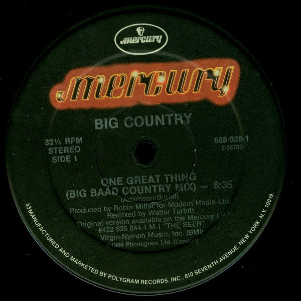 Big Country : One Great Thing (12")