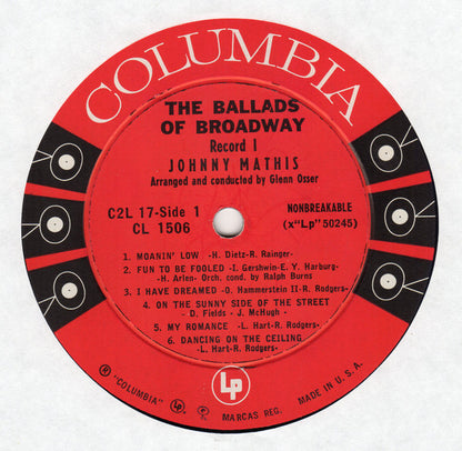 Johnny Mathis With Glenn Osser And His Orchestra And Ralph Burns And His Orchestra : The Rhythms And Ballads Of Broadway (2xLP, Album, Mono)