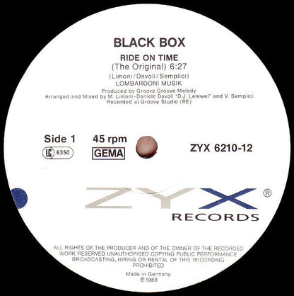 Black Box : Ride On Time (12", Maxi)